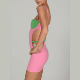 Mini Dress Women, Elegant Spaghetti Strap Zipper Bodycon Party Dress - 28Swim